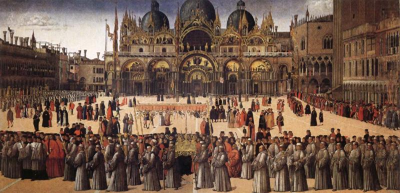 BELLINI, Gentile Procession in Piazza San Marco china oil painting image